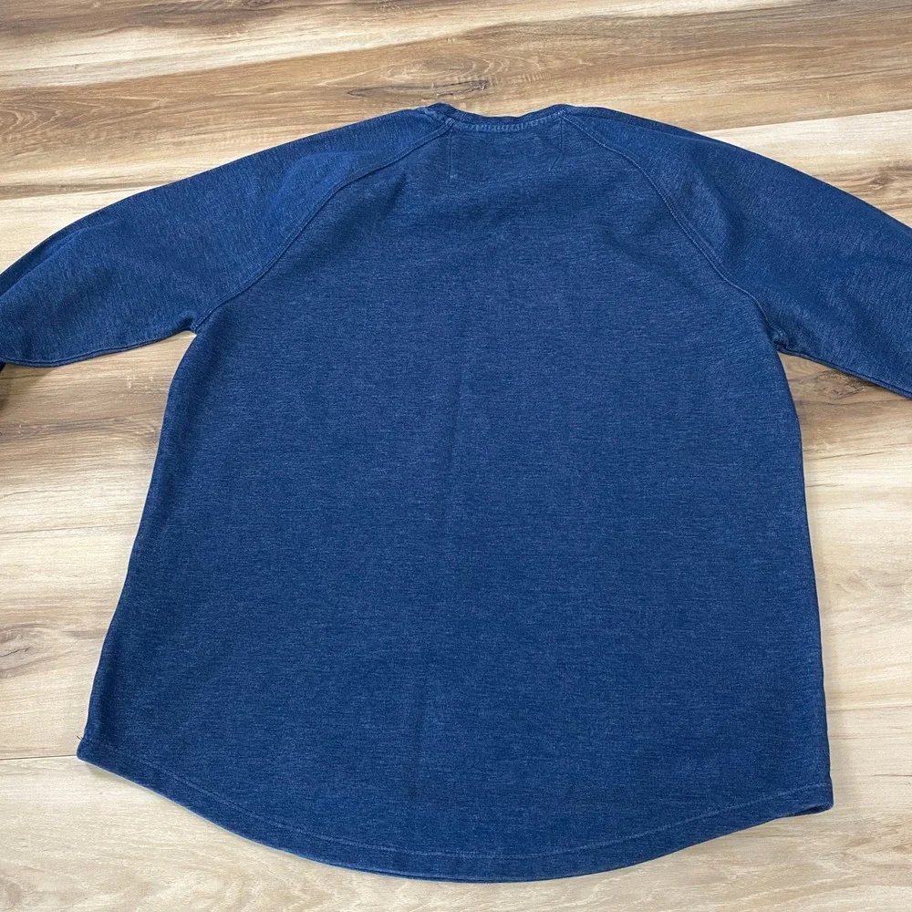 Banana‎ Republic Pullover Mens Medium Moisture Wicking Raglan Blue Modern Active